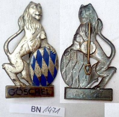 altes Abzeichen bayrischer Löwe mit Wappenschild Göschel
