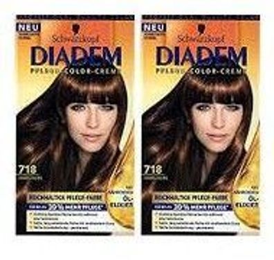 Diadem Haselnuss 718 Haarfarbe Seiden Color Creme 28 Haarwäschen 30% Mehr Pflege