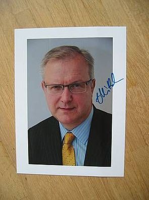 EU Kommissar Olli Rehn - handsigniertes Autogramm!!!