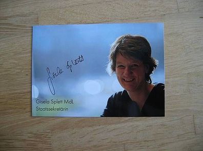 Baden-Württemberg Ministerin Dr. Gisela Splett - handsigniertes Autogramm!!!
