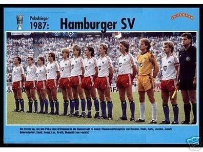Hamburger SV DFB Pokalsieger 1987 Mannschaftskarte