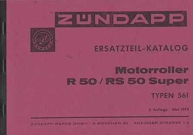 Zündapp Ersatzeil Katalog Motorroller R50 / RS 50 Super, Oldtimer, Klassiker