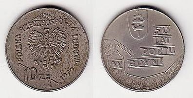 10 Zloty Münze 50 Jahr Feier des Hafens von Gdynia 1972