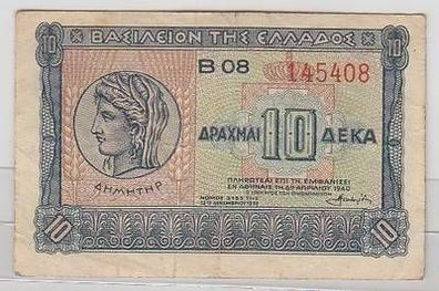 alte Banknote Griechenland 10 Drachmen 1940