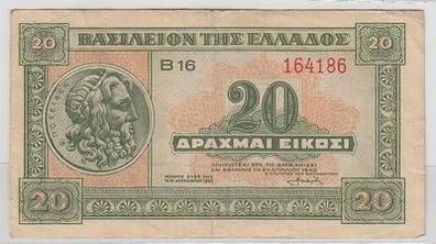 alte Banknote Griechenland 20 Drachmen 1940