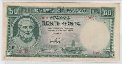 alte Banknote Griechenland 50 Drachmen 1939