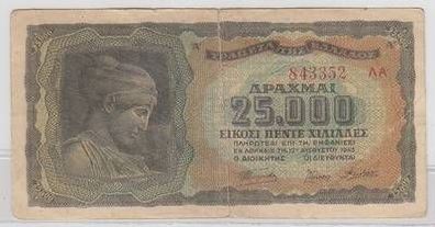 alte Banknote Griechenland 25000 Drachmen 1943