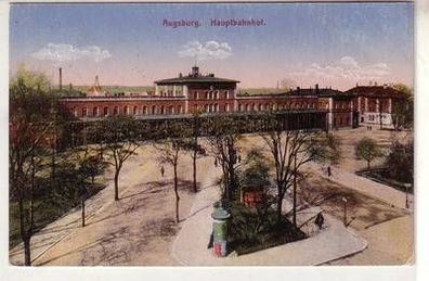 46790 Ak Augsburg Hauptbahnhof 1925