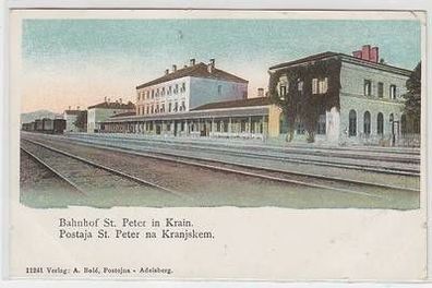 51811 Ak Bahnhof St. Peter in Krain Slowenien um 1910