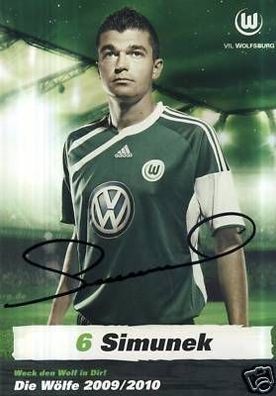 Jan Simunek VFL Wolfsburg 2009/10 Autogrammkarte+ 66988