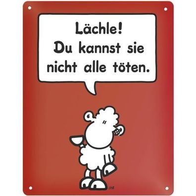 Sheepworld Blechschild mit Motiv "Lächle" 01 Neuware