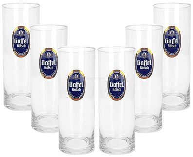 Gaffel Kölsch Stange Bierglas Glas Gläser Set - 6x Kölschstangen 0,4l geeicht