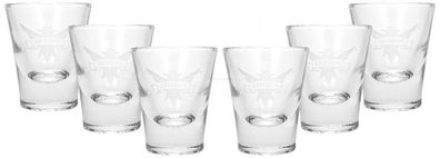 Smirnoff Vodka Shotglas Glas Gläser Set - 6x Gläser 2/4cl geeicht