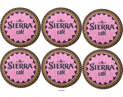Sierra Cafe Untersetzer Pappuntersetzer Bierdeckel ca. 6cm - 6er set