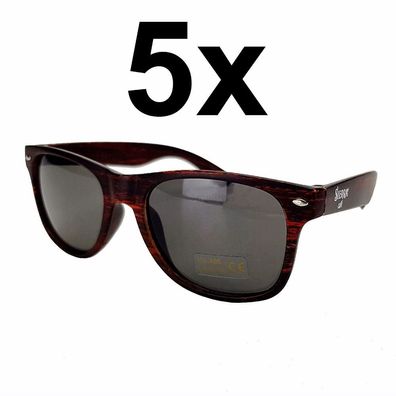 Sierra Cafe Sonnenbrille Nerd Brille mit UV 400 Schutz - braun Aktion - 5 Stück