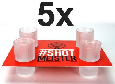 Jägermeister Shotglas Set Weiß - 20x Shotgläser + 5x Halter Aktion