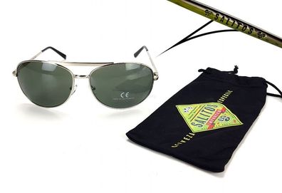 Salitos 3er Sonnenbrille Party Flieger Brille mit Metall Gestell und Etui in sc