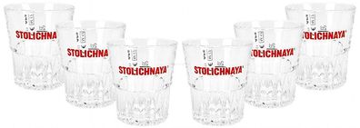 Stolichnaya Shotglas Glas Gläser Set - 6x Shotgläser 2cl geeicht