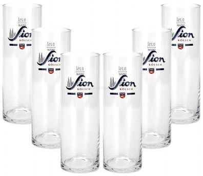 Sion Kölsch Stangen Bierglas Biergläser Glas Gläser Set - 6x Bierstangen 0,25l