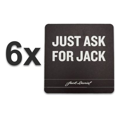 Jack Daniels „Just ask for Jack“ Bierdeckel Untersetzer Bierfilz - 6er Set
