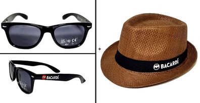 Bacardi Sommer Set - 1x Sonnenbrille + Hut Strohhut Strandhut partyhut Sonnenhu