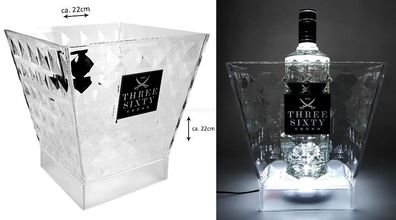 Three Sixty Vodka Flaschenkühler Getränkekühler mit LED Beleuchtung Glorifier