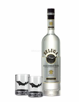 Beluga Set - Beluga Vodka 0,7l (40% Vol) + 2x Shotgläser -[Enthält Sulfite]