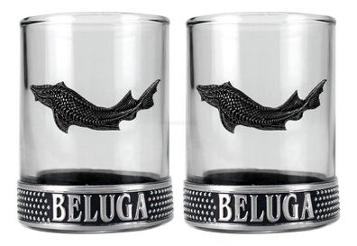 Beluga Shotglas Glas Gläser Set - 2x Shotgläser