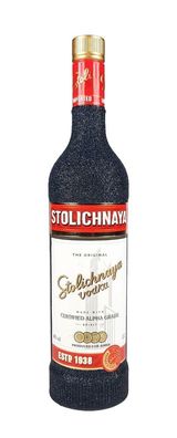 Stolichnaya Vodka 0,7l 700ml (40% Vol) - Bling Bling Glitzerflasche in schwarz