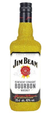 Jim Beam Bourbon Whiskey 0,7l 700ml (40% Vol) Bling Bling Glitzerflasche in gol