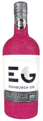 Edinburgh Gin 0,7l 700ml (43% Vol) Bling Bling Glitzerflasche in hot pink -[Ent