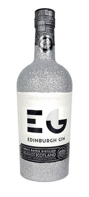 Edinburgh Gin 0,7l 700ml (43% Vol) Bling Bling Glitzerflasche in silber -[Enthä
