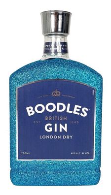 Boodles London Dry Gin 0,7l 700ml (40% Vol) Bling Bling Glitzerflasche Blau -[E