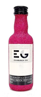 Edinburgh Gin Mini 50ml (43% Vol) - Bling Bling Glitzer Glitzerflasche Flaschen
