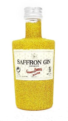 Saffron Gin Mini 50ml (40% Vol) - Bling Bling Glitzer Glitzerflasche Flaschenve