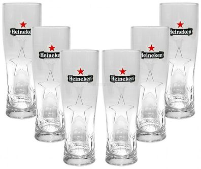 Heineken Bierglas Glas Gläserset – 6x Biergläser 0,3L