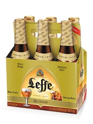 Leffe Blond belgisches Abtei stark Bier Six Pack - 6x 330ml (6,6% Vol) -[Enthäl