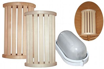 Sauna Eck-Lampenschirm | Lampe | Saunabeleuchtung Leuchte Holz Einzeln oder Set
