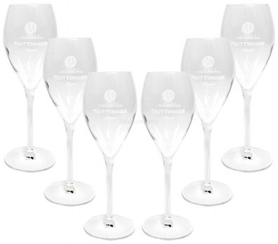 Taittinger Champagner Sekt Glas Gläser-Set - 6x Gläser 10cl geeicht