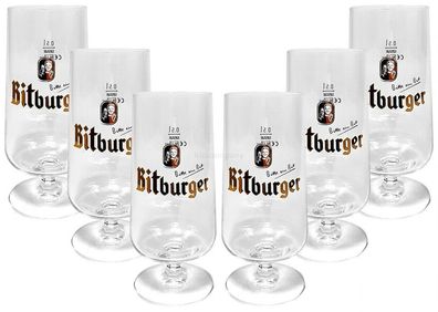 Bitburger Kelch Tulpen Glas Gläser-Set - 6x Biertulpen 0,5l geeicht