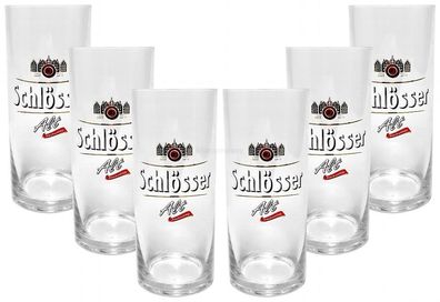 Schlösser Alt Bierglas Glas Gläser-Set - 6x Biergläser 0,3L Fassung
