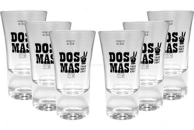 Dos Mas Shotglas Gläser-Set - 6x Shotgläser 4cl geeicht