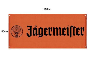 Jägermeister Fahne / Banner orange 180x80cm