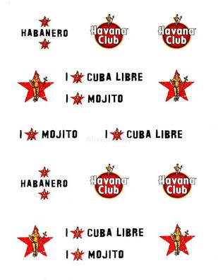 Havana Club Fake Tattoos - 16 Motive