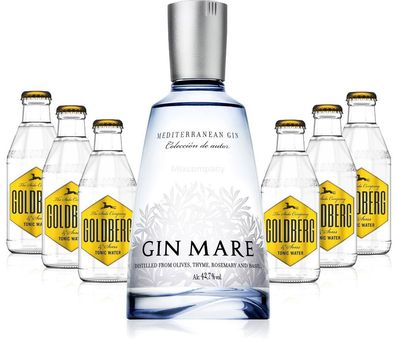 Gin Tonic Set - Gin Mare 0,5l (42,7% Vol) + 6x Goldberg Tonic Water 200ml inkl.