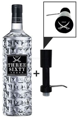 Three Sixty Vodka 3L (37,5% Vol) + Pumpe -[Enthält Sulfite]