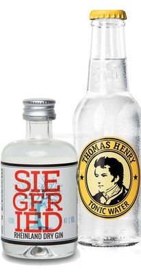 Gin Tonic Probierset - Siegfried Rheinland Dry Gin 4cl (41% Vol) + Thomas Henry