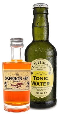 Gin Tonic Probierset - Saffron Gin 50ml (40% Vol) + Fentimans Tonic Water 200ml