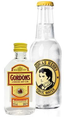 Gin Tonic Probierset - Gordon s London Dry Gin 50ml (37,5% Vol) + Thomas Henry