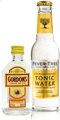 Gin Tonic Probierset - Gordon s London Dry Gin 50ml (37,5% Vol) + Fever-Tree To